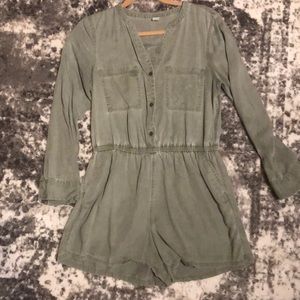 Old Navy army green utility romper
